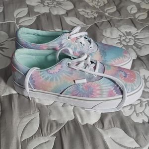 Rainbow pastel tie-dye Vans, size 7.5, NWOT